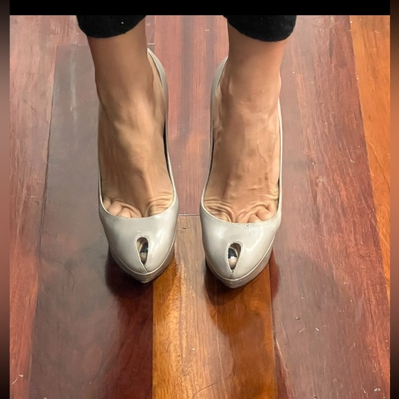 Sergio Rossi leather platform peep toe pumps 39